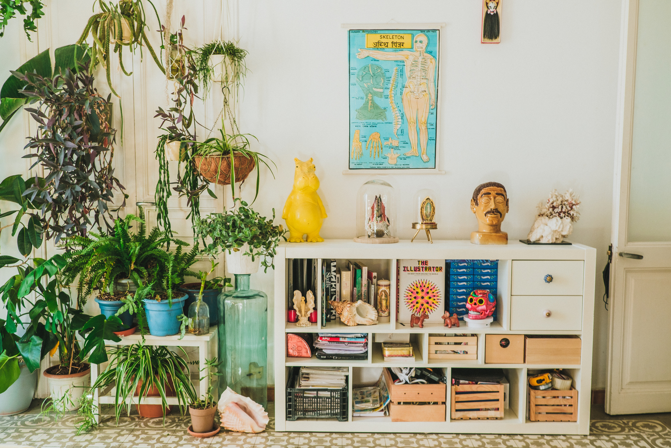 Artist Studio with Plants and Crafts